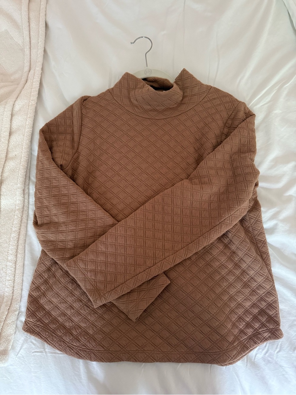 J. Crew Quilted Turtleneck Sweater in Brown